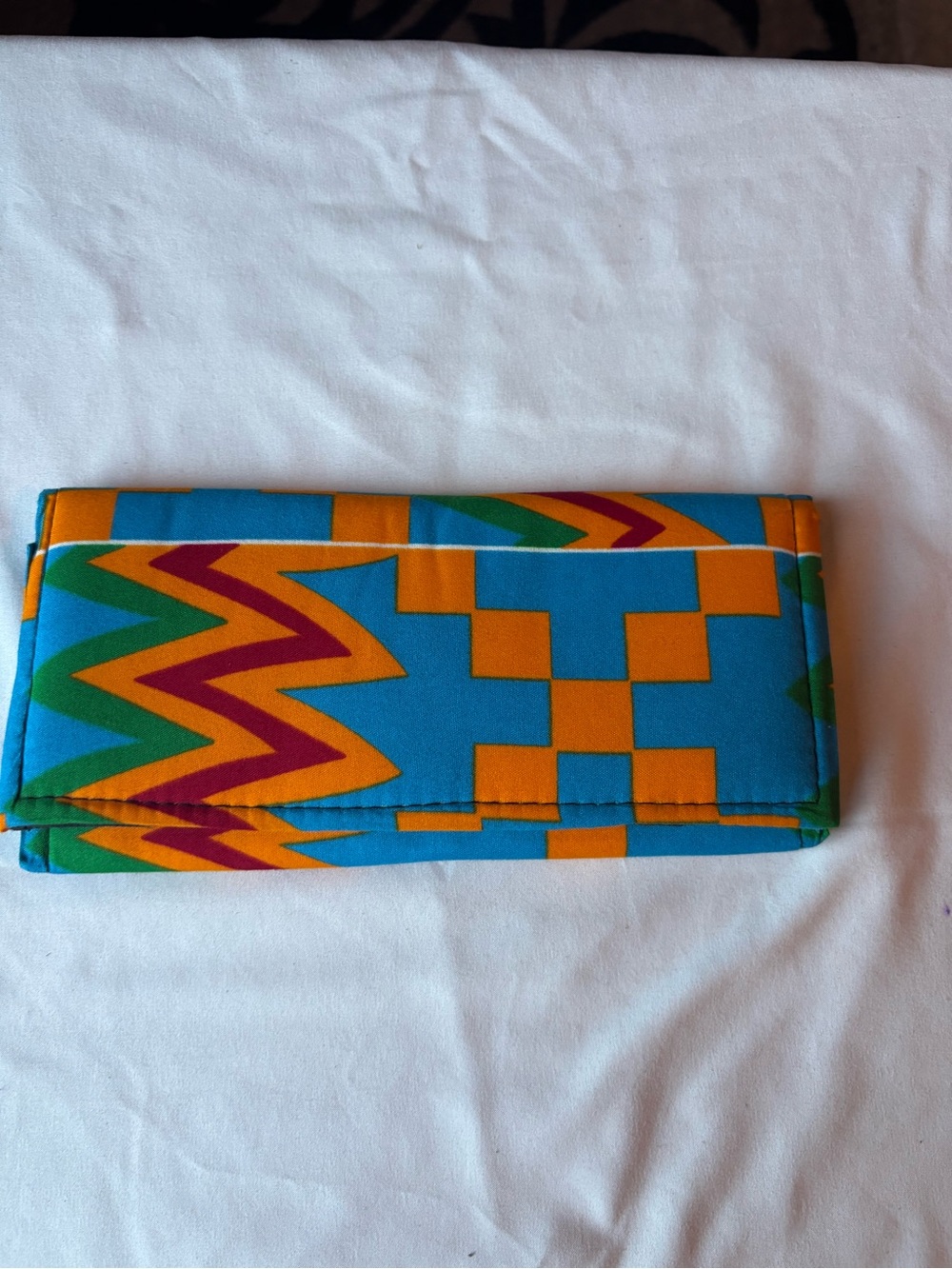 Blue and Orange kente Clutch/Wallet